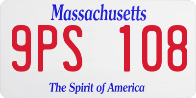 MA license plate 9PS108