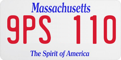 MA license plate 9PS110