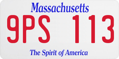 MA license plate 9PS113