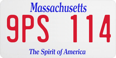 MA license plate 9PS114