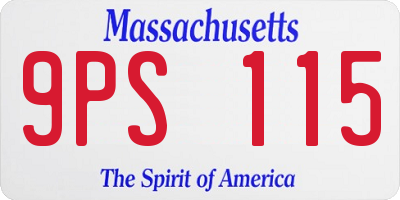 MA license plate 9PS115