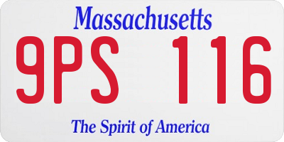MA license plate 9PS116
