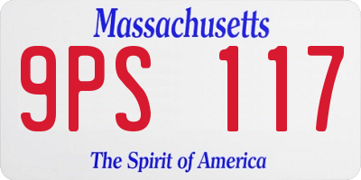 MA license plate 9PS117