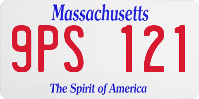 MA license plate 9PS121