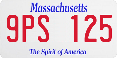 MA license plate 9PS125