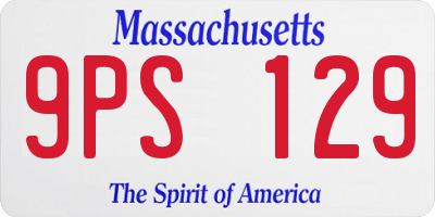 MA license plate 9PS129