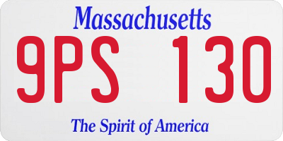 MA license plate 9PS130