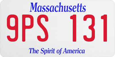 MA license plate 9PS131