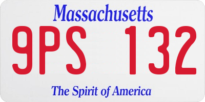 MA license plate 9PS132