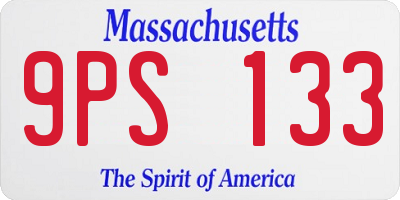 MA license plate 9PS133