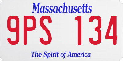 MA license plate 9PS134