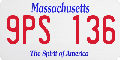 MA license plate 9PS136