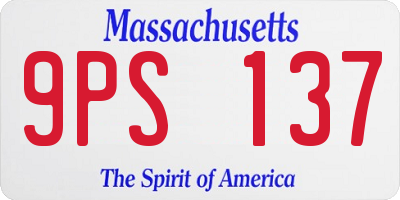 MA license plate 9PS137