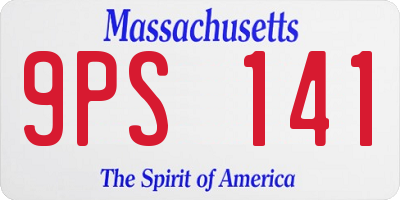 MA license plate 9PS141
