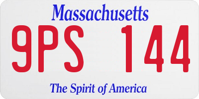 MA license plate 9PS144