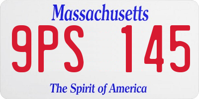 MA license plate 9PS145