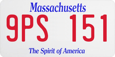 MA license plate 9PS151