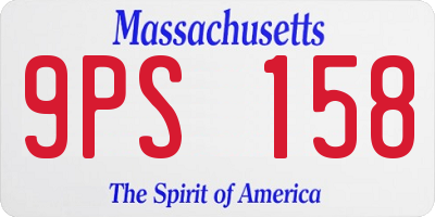 MA license plate 9PS158