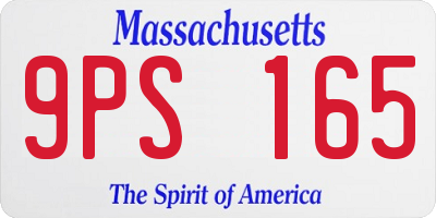 MA license plate 9PS165