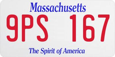 MA license plate 9PS167