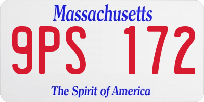 MA license plate 9PS172