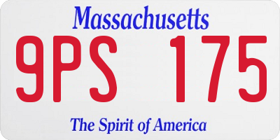 MA license plate 9PS175