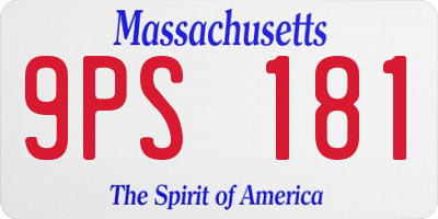 MA license plate 9PS181