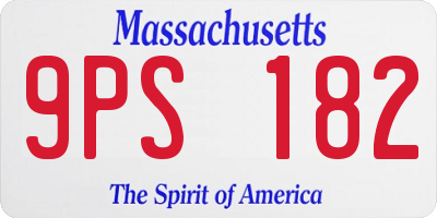 MA license plate 9PS182