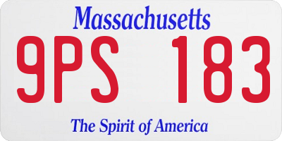 MA license plate 9PS183