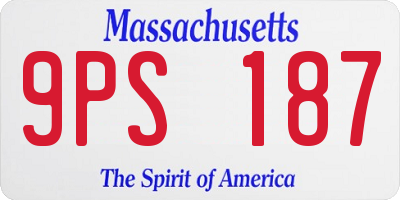 MA license plate 9PS187