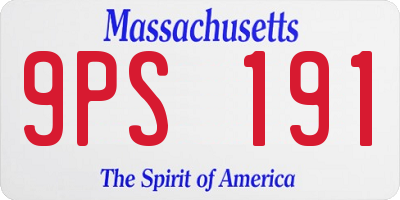 MA license plate 9PS191