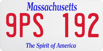 MA license plate 9PS192