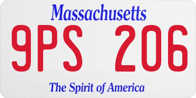 MA license plate 9PS206