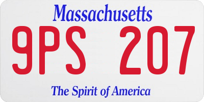 MA license plate 9PS207