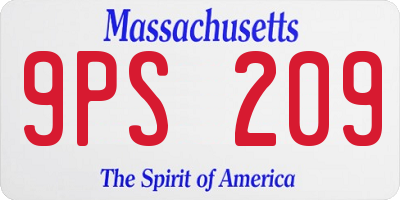 MA license plate 9PS209