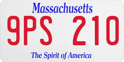 MA license plate 9PS210