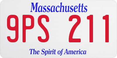 MA license plate 9PS211