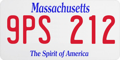 MA license plate 9PS212