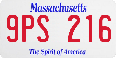 MA license plate 9PS216