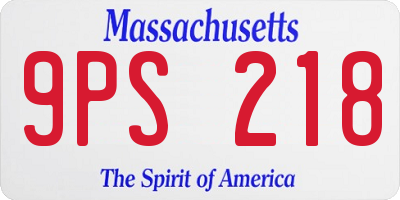 MA license plate 9PS218