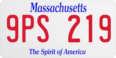 MA license plate 9PS219