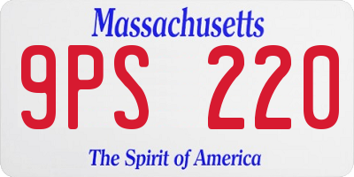 MA license plate 9PS220