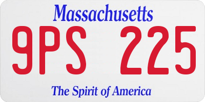 MA license plate 9PS225
