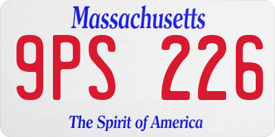 MA license plate 9PS226
