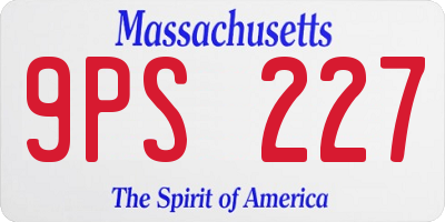 MA license plate 9PS227