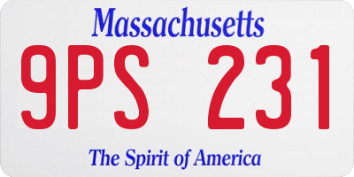 MA license plate 9PS231