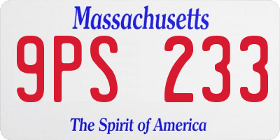 MA license plate 9PS233