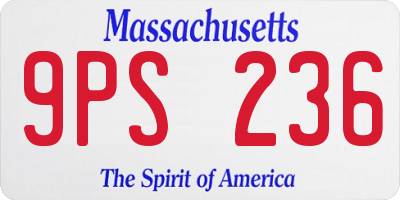 MA license plate 9PS236