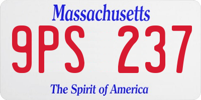 MA license plate 9PS237