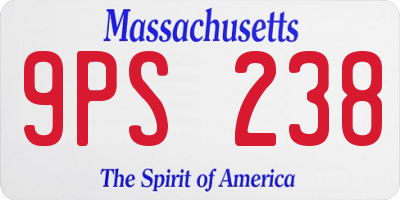 MA license plate 9PS238